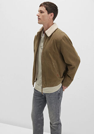 Suni Kürk Detaylı Kahverengi Ceket 0110627-87538