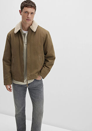 Suni Kürk Detaylı Kahverengi Ceket 0110627-87538