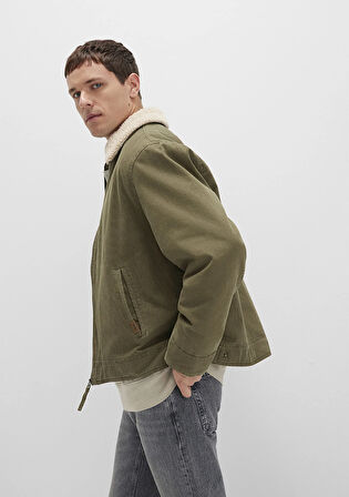 Suni Kürk Detaylı Yeşil Ceket 0110627-87538