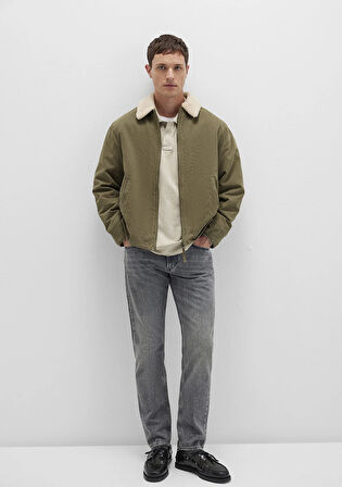 Suni Kürk Detaylı Yeşil Ceket 0110627-87538