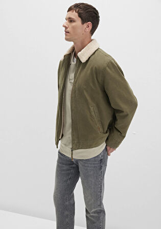 Suni Kürk Detaylı Yeşil Ceket 0110627-87538