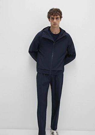 Kapüşonlu Mavi Spor Ceket 0110728-86623