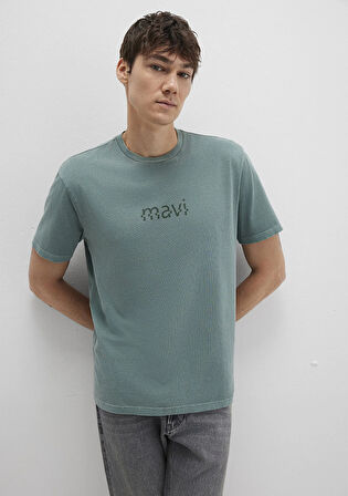 Mavi Baskılı Yeşil Tişört 0612933-71917