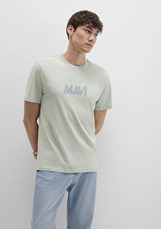 Mavi Logo Baskılı Yeşil Tişört 0612896-83995