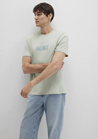 Mavi Logo Baskılı Yeşil Tişört 0612896-83995