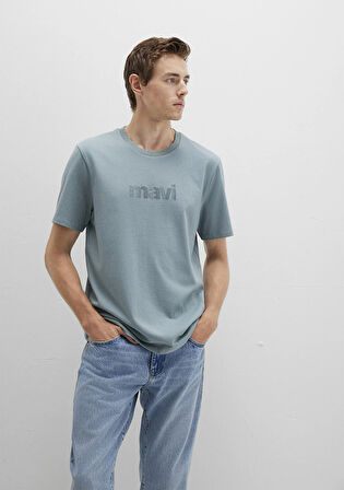 Mavi Baskılı Gri Tişört 0612936-70118