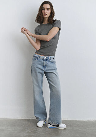 Wavy Extra Baggy Açık Mavi Jean Pantolon 1012646-90805