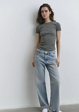 Wavy Extra Baggy Açık Mavi Jean Pantolon 1012646-90805