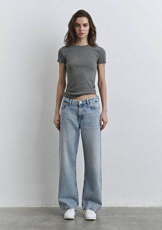 Wavy Extra Baggy Açık Mavi Jean Pantolon 1012646-90805