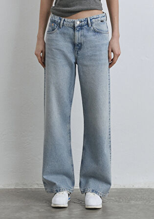 Wavy Extra Baggy Açık Mavi Jean Pantolon 1012646-90805