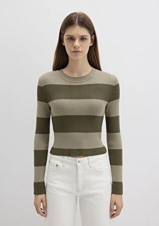 Blok Renkli Haki Kazak 1710724-90943