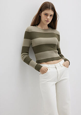 Blok Renkli Haki Kazak 1710724-90943