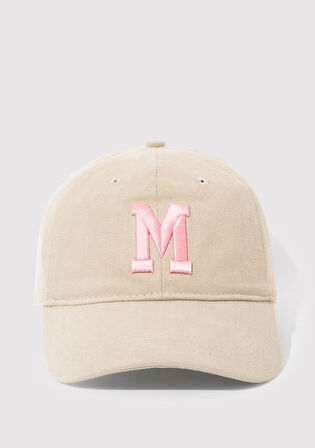 M Nakışlı Bej Şapka 1912255-34056