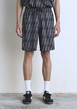 91 Baskılı Siyah Şort 0410289-90556