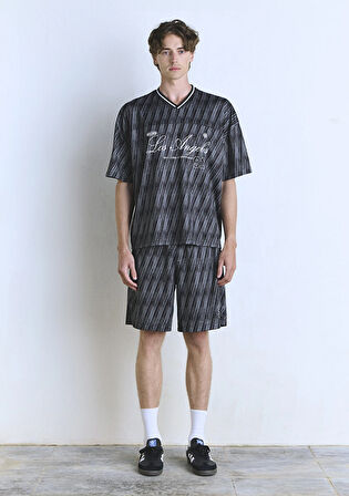 Los Angeles Baskılı Siyah Forma Tişört 0612761-90556