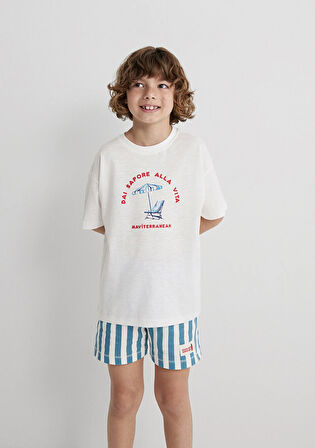 Baskılı Ekru Tişört 6610393-70057