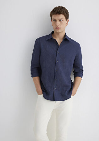 Lacivert Tencel TM Modal Gömlek 0211625-70490