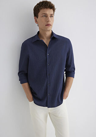 Lacivert Tencel TM Modal Gömlek 0211625-70490