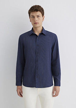Lacivert Tencel TM Modal Gömlek 0211625-70490