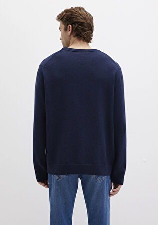 Yün Karışımlı Lacivert Kazak 0710370-70490