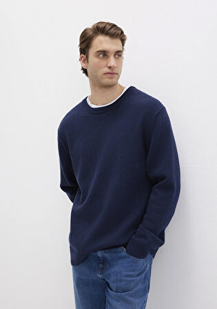 Yün Karışımlı Lacivert Kazak 0710370-70490