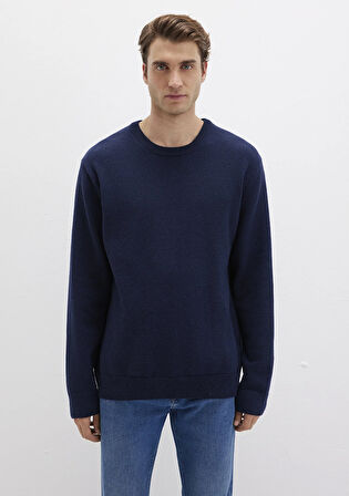 Yün Karışımlı Lacivert Kazak 0710370-70490