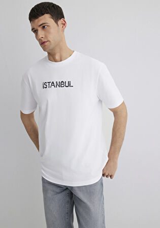 İstanbul Baskılı Beyaz Tişört 0612993-620