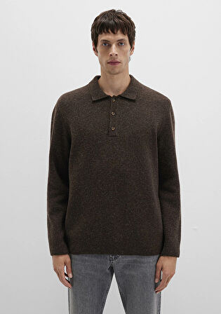 Yün Karışımlı Kahverengi Triko Polo 0710255-70251