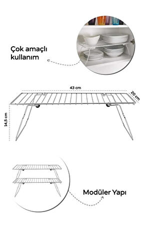 Mithra Life Metal Dolap İçi Düzenleyici Katlanabilir Raf MIT1098