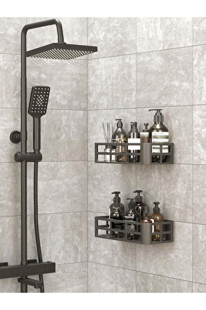 Mithra Life 2 Adet Düzenleyici Yapışkanlı Banyo Organizer Duş Rafı MIT1146
