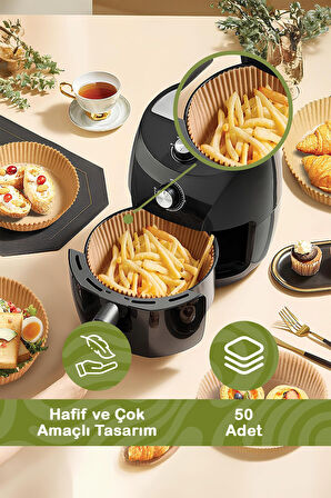Mithra Life 50 Adet Hava Fritözü Airfryer Pişirme Kağıdı Kalıbı MIT1170