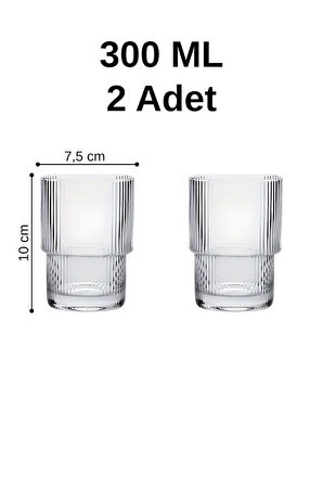 Mithra Life 2 Adet 300 ML Origami Stil Isıya Dayanıklı Su Meşrubat Kahve Cam Bardak MIT1199