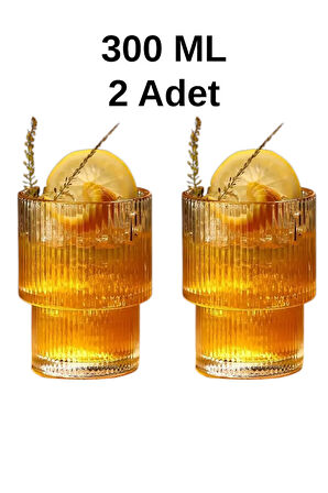 Mithra Life 2 Adet 300 ML Origami Stil Isıya Dayanıklı Su Meşrubat Kahve Cam Bardak MIT1199