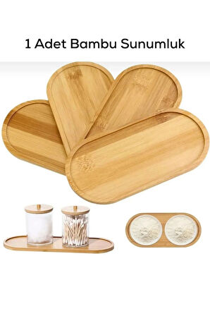 Mithra Life Bambu Oval Sunum Servis Tepsisi Tabağı Yağdanlık Sabunluk Altlığı MIT1223