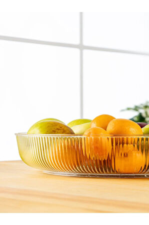 Mithra Life Şeffaf Esnek Kırılmaz Plastik Meyve Sebze Salata Sunum Geniş Çanak Kasesi MIT1224