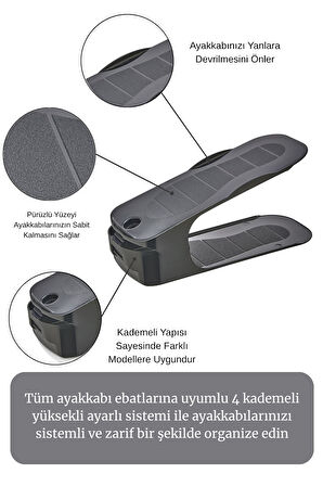 Mithra Life 16 Adet Ayarlanabilir Ayakkabı Rampası Düzenleyici Dolap İçi Organizer MIT1228