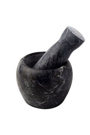 Mithra Life Lüks Doğal Desenli Koyu Gri Mermer Oyma Havan ve Tokmak MIT1251