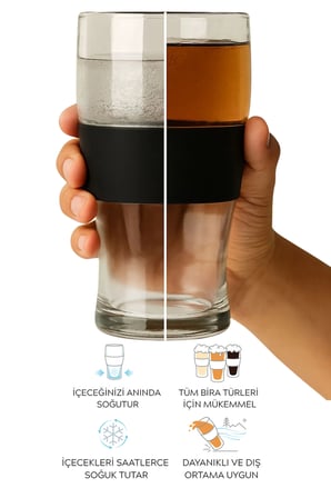 Çift Cidarlı 470 ml Dondurulabilir Soğuk İçim Meşrubat Bira Kokteyl Buzluk Bardak MIT1345