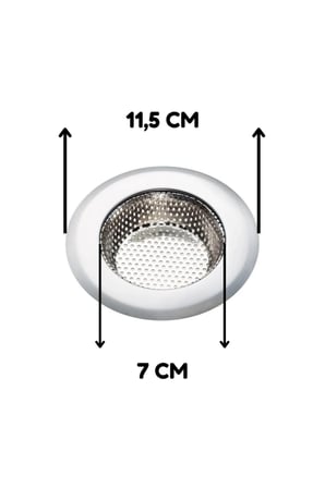 2 Adet Büyük Boy Paslanmaz Çelik Lavabo Süzgeci 11,5 cm MIT1357