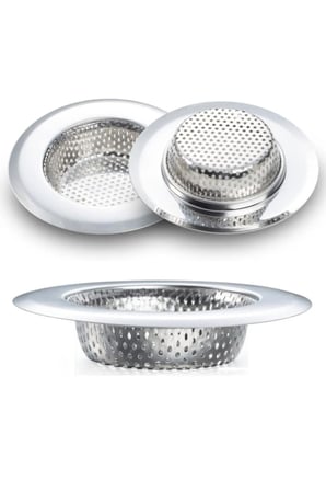 2 Adet Büyük Boy Paslanmaz Çelik Lavabo Süzgeci 11,5 cm MIT1357