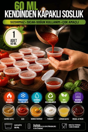 60 ML Sızdırmaz Mini Saklama Kabı Sosluk Buzluk Kabı MIT1363