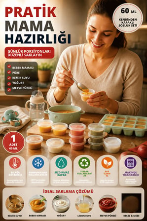 60 ML Sızdırmaz Mini Saklama Kabı Sosluk Buzluk Kabı MIT1363