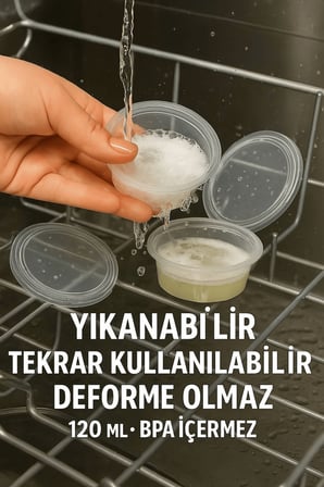 120 ML Sızdırmaz Mini Saklama Kabı Sosluk Buzluk Kabı MIT1367