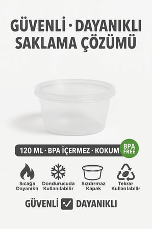 25 Adet 120 ML Sızdırmaz Mini Saklama Kabı Sosluk Buzluk Kabı MIT1368