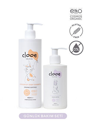 Günlük Bakım Seti - Organik Bebek Şampuanı (400ML) - Organik Bebek Losyonu (250ML)