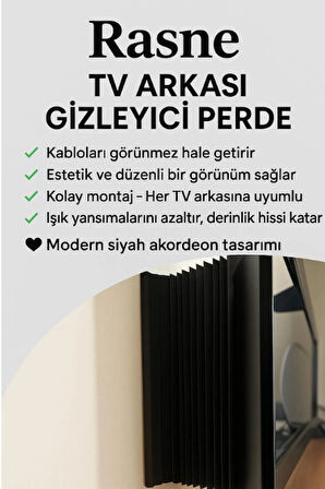 Tv Kablo Gizleyici Perde | 20x84 Cm | 22'' – 65'' Uyumlu | Kesilebilir Özel Tasarım