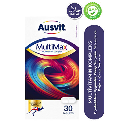 Multimax Adult – Multivitamin ve Multimineral İçeren Tablet Takviye Edici Gıda 30 Tb