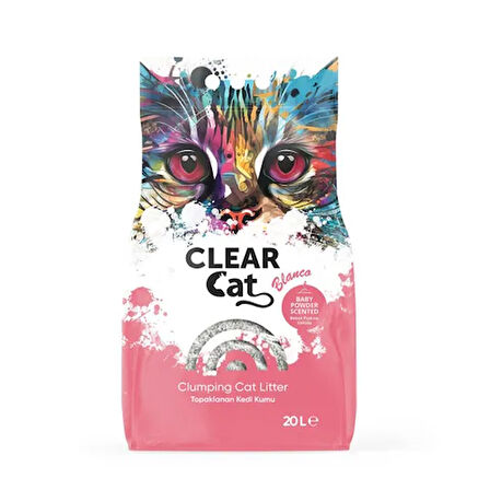 CLEARCAT BLANCO BEBEK PUDRA BENTONİT KEDİ KUMU 20 LT
