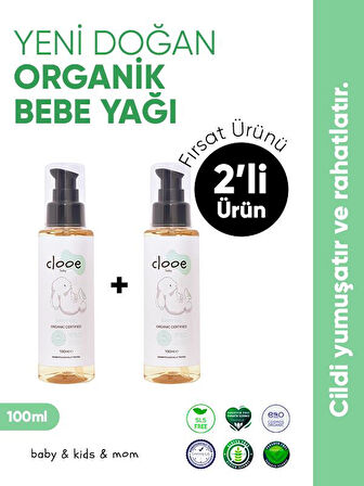 Clooe Organik Bebek Yağı (100ml) - 2'li Fırsat Paketi