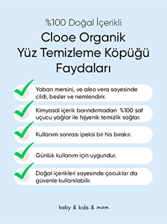 Clooe Organik Yüz Temizleme Köpüğü (150ml) - 2'li Fırsat Paketi